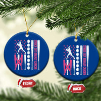 Baseball Breast Cancer Ceramic Ornament Pink Ribbon Strike Out Breast Cancer American Flag - Wonder Print Shop