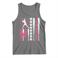 Baseball Breast Cancer Tank Top Pink Ribbon Strike Out Breast Cancer American Flag - Wonder Print Shop