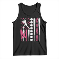 Baseball Breast Cancer Tank Top Pink Ribbon Strike Out Breast Cancer American Flag - Wonder Print Shop