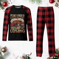 Funny Gambling Plaid Pajama Set Only A Problem If You're Losing Vintage Bootleg - Wonder Print Shop