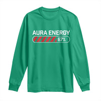 Funny Six Seven Long Sleeve Shirt Aura Energy at 67 Meme Gen Alpha Slang - Wonder Print Shop