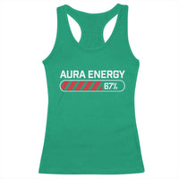 Funny Six Seven Racerback Tank Top Aura Energy at 67 Meme Gen Alpha Slang - Wonder Print Shop