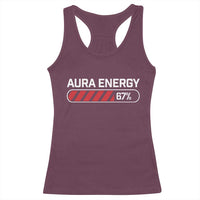 Funny Six Seven Racerback Tank Top Aura Energy at 67 Meme Gen Alpha Slang - Wonder Print Shop
