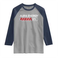 Funny Six Seven Raglan Shirt Aura Energy at 67 Meme Gen Alpha Slang - Wonder Print Shop