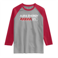 Funny Six Seven Raglan Shirt Aura Energy at 67 Meme Gen Alpha Slang - Wonder Print Shop