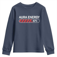 Funny Six Seven Youth Sweatshirt Aura Energy at 67 Meme Gen Alpha Slang - Wonder Print Shop