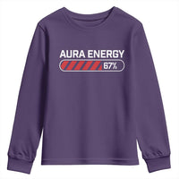 Funny Six Seven Youth Sweatshirt Aura Energy at 67 Meme Gen Alpha Slang - Wonder Print Shop