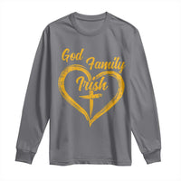 God Family Irish Long Sleeve Shirt Vintage Cross In Heart Christian Notre Dame Game Day - Wonder Print Shop