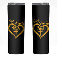 God Family Irish Skinny Tumbler Vintage Cross In Heart Christian Notre Dame Game Day - Wonder Print Shop