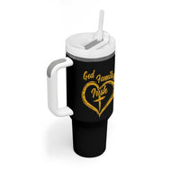 God Family Irish Tumbler With Handle Vintage Cross In Heart Christian Notre Dame Game Day - Wonder Print Shop