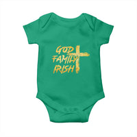 God Family Irish Baby Onesie Christian Faith Cross Notre Dame Game Day - Wonder Print Shop