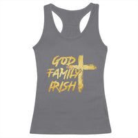 God Family Irish Racerback Tank Top Christian Faith Cross Notre Dame Game Day - Wonder Print Shop