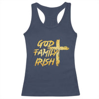 God Family Irish Racerback Tank Top Christian Faith Cross Notre Dame Game Day - Wonder Print Shop