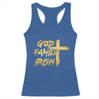 God Family Irish Racerback Tank Top Christian Faith Cross Notre Dame Game Day - Wonder Print Shop