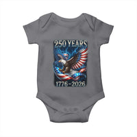 250 Years America Baby Onesie Eagle and Flag 250th Anniversary USA Patriotic 1776 2026 - Wonder Print Shop