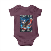 250 Years America Baby Onesie Eagle and Flag 250th Anniversary USA Patriotic 1776 2026 - Wonder Print Shop