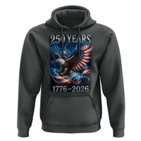 250 Years America Hoodie Eagle and Flag 250th Anniversary USA Patriotic 1776 2026 - Wonder Print Shop