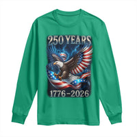 250 Years America Long Sleeve Shirt Eagle and Flag 250th Anniversary USA Patriotic 1776 2026 - Wonder Print Shop