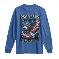 250 Years America Long Sleeve Shirt Eagle and Flag 250th Anniversary USA Patriotic 1776 2026 - Wonder Print Shop