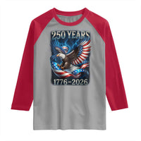 250 Years America Raglan Shirt Eagle and Flag 250th Anniversary USA Patriotic 1776 2026 - Wonder Print Shop