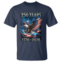 250 Years America T Shirt Eagle and Flag 250th Anniversary USA Patriotic 1776 2026 - Wonder Print Shop