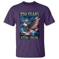 250 Years America T Shirt Eagle and Flag 250th Anniversary USA Patriotic 1776 2026 - Wonder Print Shop