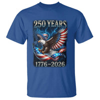 250 Years America T Shirt Eagle and Flag 250th Anniversary USA Patriotic 1776 2026 - Wonder Print Shop