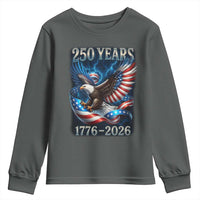 250 Years America Youth Sweatshirt Eagle and Flag 250th Anniversary USA Patriotic 1776 2026 - Wonder Print Shop