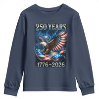 250 Years America Youth Sweatshirt Eagle and Flag 250th Anniversary USA Patriotic 1776 2026 - Wonder Print Shop