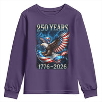 250 Years America Youth Sweatshirt Eagle and Flag 250th Anniversary USA Patriotic 1776 2026 - Wonder Print Shop