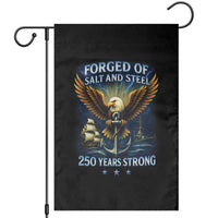 Navy Veteran 250th Anniversary Garden Flag Forged of Salt and Steel US Naval Ships 250th Anniversary - Wonder Print Shop