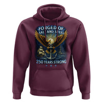 Navy Veteran 250th Anniversary Hoodie Forged of Salt and Steel US Naval Ships 250th Anniversary - Wonder Print Shop