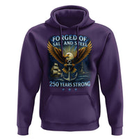 Navy Veteran 250th Anniversary Hoodie Forged of Salt and Steel US Naval Ships 250th Anniversary - Wonder Print Shop