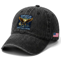 Navy Veteran 250th Anniversary Washed Cotton Baseball Cap Forged of Salt and Steel US Naval Ships 250th Anniversary