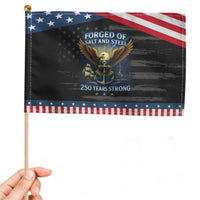 Navy Veteran 250th Anniversary Patriotic Handheld Flag Forged of Salt and Steel US Naval Ships 250th Anniversary