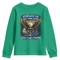 Navy Veteran 250th Anniversary Youth Sweatshirt Forged of Salt and Steel US Naval Ships 250th Anniversary - Wonder Print Shop