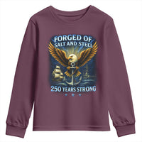Navy Veteran 250th Anniversary Youth Sweatshirt Forged of Salt and Steel US Naval Ships 250th Anniversary - Wonder Print Shop