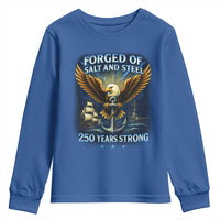 Navy Veteran 250th Anniversary Youth Sweatshirt Forged of Salt and Steel US Naval Ships 250th Anniversary - Wonder Print Shop