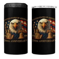 US 250th Anniversary 4 in 1 Can Cooler Tumbler Retro Bald Eagle American Flag Patriotic Veterans - Wonder Print Shop