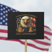 US 250th Anniversary Protest Sign Retro Bald Eagle American Flag Patriotic Veterans - Wonder Print Shop