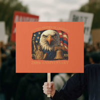 US 250th Anniversary Protest Sign Retro Bald Eagle American Flag Patriotic Veterans - Wonder Print Shop