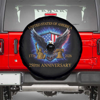 250 Years America Flag Spare Tire Cover Eagle 250th Anniversary USA Patriotic 1776 2026 - Wonder Print Shop