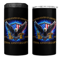 250 Years America Flag 4 in 1 Can Cooler Tumbler Eagle 250th Anniversary USA Patriotic 1776 2026 - Wonder Print Shop