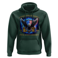 250 Years America Flag Hoodie Eagle 250th Anniversary USA Patriotic 1776 2026 - Wonder Print Shop