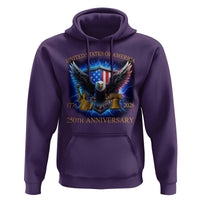 250 Years America Flag Hoodie Eagle 250th Anniversary USA Patriotic 1776 2026 - Wonder Print Shop