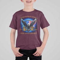 250 Years America Flag T Shirt For Kid Eagle 250th Anniversary USA Patriotic 1776 2026 - Wonder Print Shop