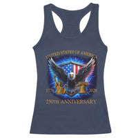 250 Years America Flag Racerback Tank Top Eagle 250th Anniversary USA Patriotic 1776 2026 - Wonder Print Shop