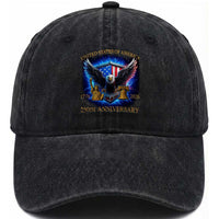 250 Years America Flag Washed Cotton Baseball Cap Eagle 250th Anniversary USA Patriotic 1776 2026