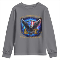 250 Years America Flag Youth Sweatshirt Eagle 250th Anniversary USA Patriotic 1776 2026 - Wonder Print Shop