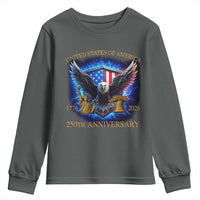 250 Years America Flag Youth Sweatshirt Eagle 250th Anniversary USA Patriotic 1776 2026 - Wonder Print Shop